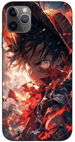 Maniacase Handyhülle für iPhone 11 Pro Max mit One Piece Luffy Motiv aus flexiblem Silikon in Schwarz und Multicolour - Bild 1