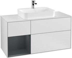 V&B Finion Waschtischunterschrank mit Wandbeleuchtung in Weiß lackiert, B/T/H: 120 x 50,1 x 60,3 cm - Bild 1