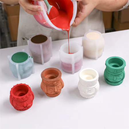 GBhouse Weihnachts Nussknacker Kegel Kerzenhalter aus Beton für DIY Dekoration