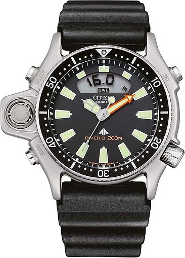 Citizen Armbanduhr Aqualand Classic, Quarz, Edelstahl, 44 mm, Schwarz, Unisex - Bild 1
