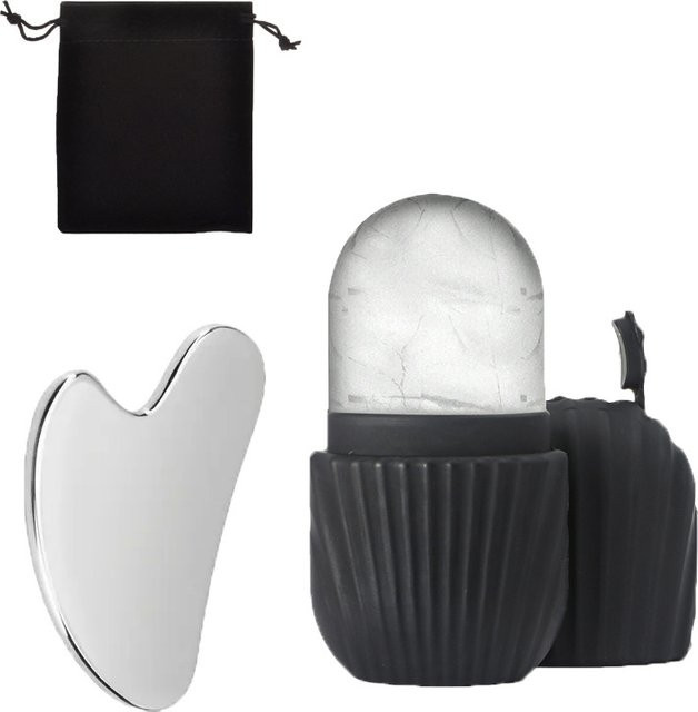 SADOER Gua Sha & Eis-Gesichtsroller-Set, Edelstahl, Unisex - Bild 1