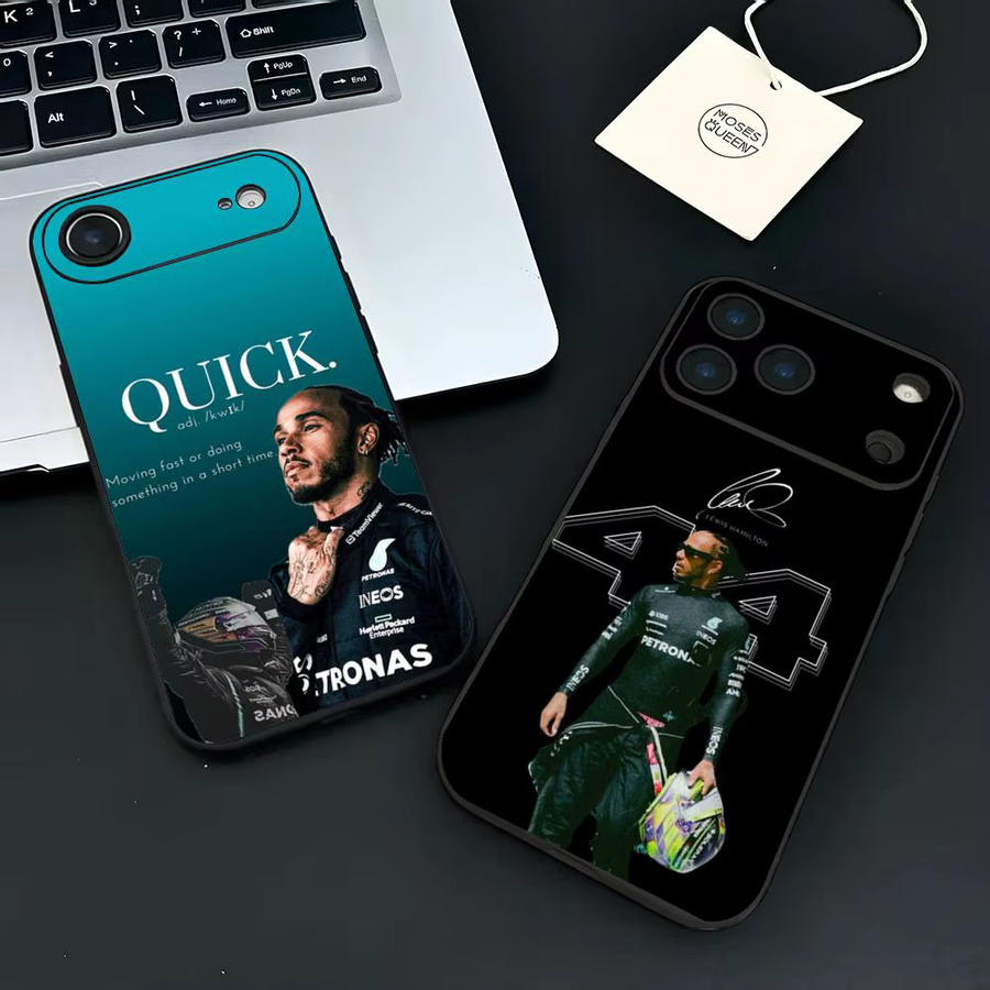 Lewis Racer Hamilton Handyhülle für Apple iPhone 12-17 Air Plus Pro Max in Multicolour und Schwarz - Bild 2