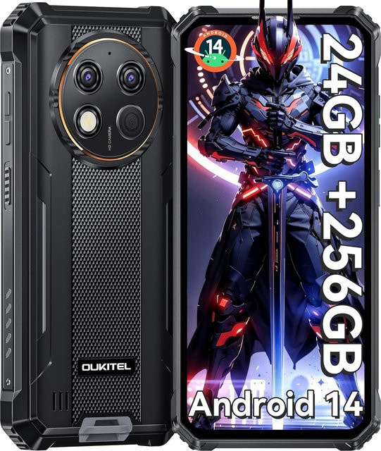 Oukitel G1 Smartphone Schwarz mit 256 GB Speicher, 24 GB RAM, 6,52 Zoll Display und Android 15 - Bild 1