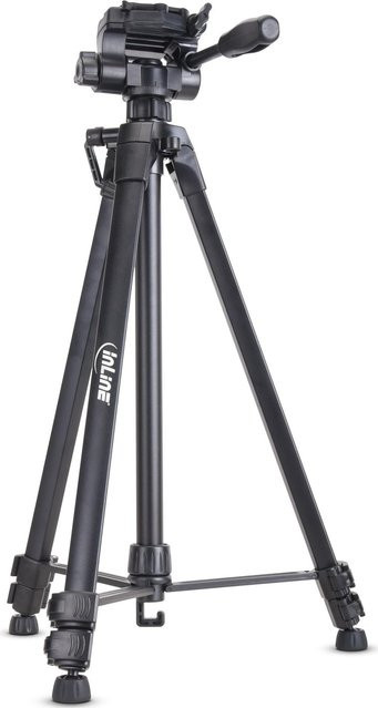 InLine Kamerastativ aus Aluminium für Digitalkameras und Videokameras in Schwarz, Höhe max. 1 m (48018B) - Bild 1