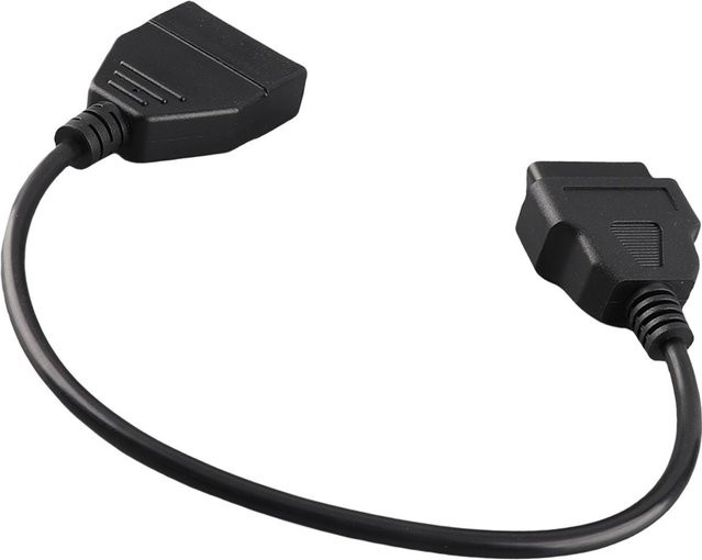 KaiSai Auto-Diagnosekabel Adapter von 12-Pin Stecker auf OBD 16-Pin Buchse in Schwarz - Bild 1