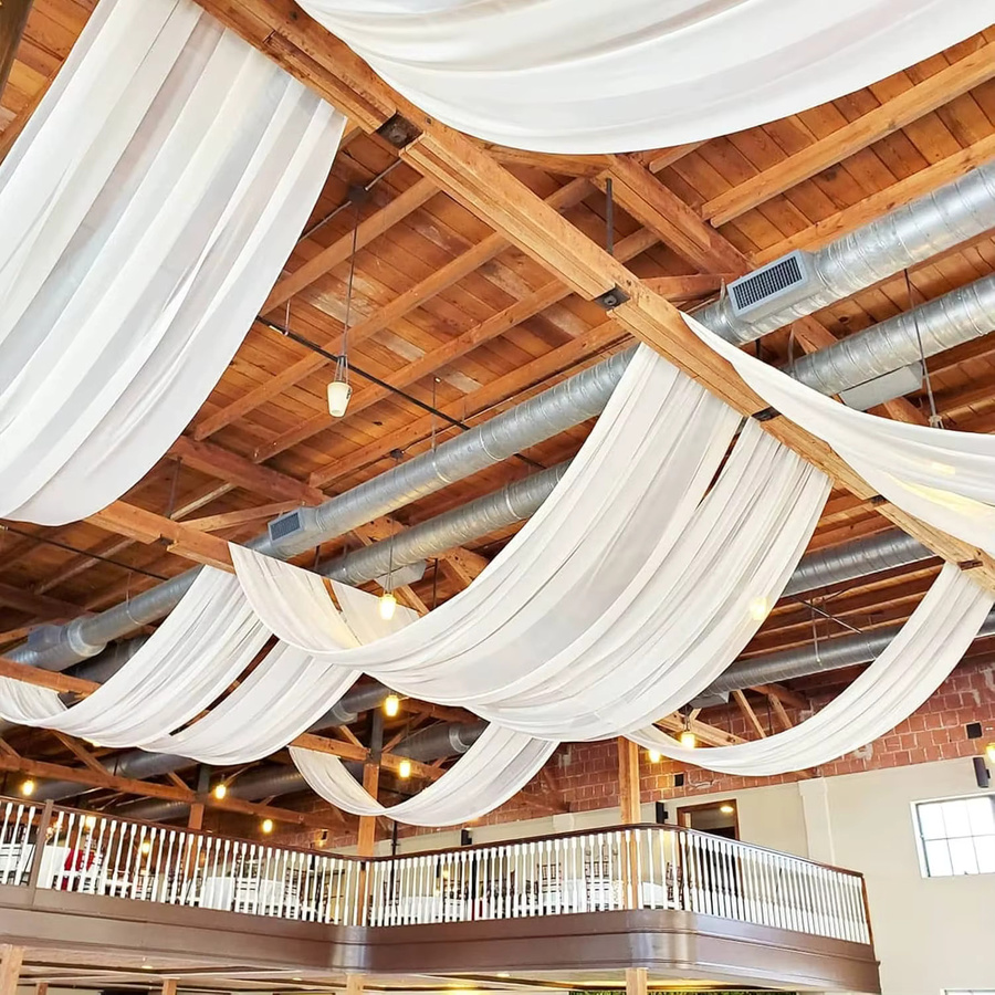 Transparenter Chiffon-Stoff in Weiß für Hochzeitsbögen und Dekorationen, Breite: 75 cm - Bild 3