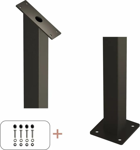 Geländer Pfosten aus Stahl in Schwarz, quadratisch, B/T/H: 4,5 x 4,5 x 87,1 cm - Bild 1