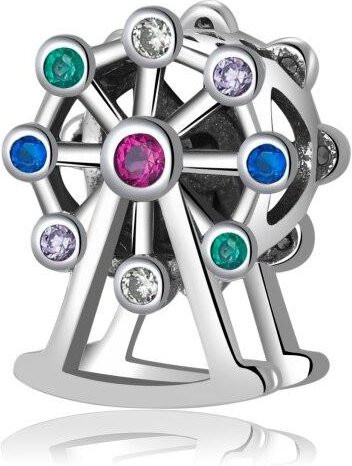 YIRAN Jewelry Charm, 925 Sterling Silber, Rosa Zirkonia, Perlen, Damen - Bild 1