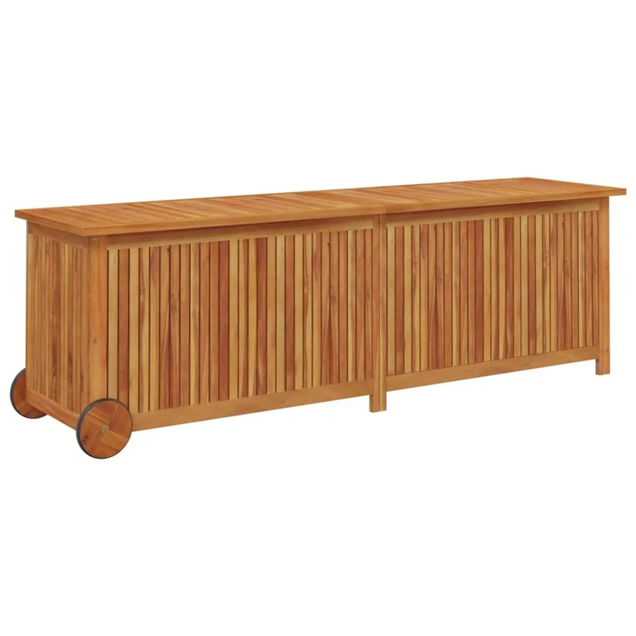 vidaXL Gartentruhe aus Massivholz Akazie mit Rollen in Braun, B/T/H: 150 x 50 x 58 cm - Bild 2