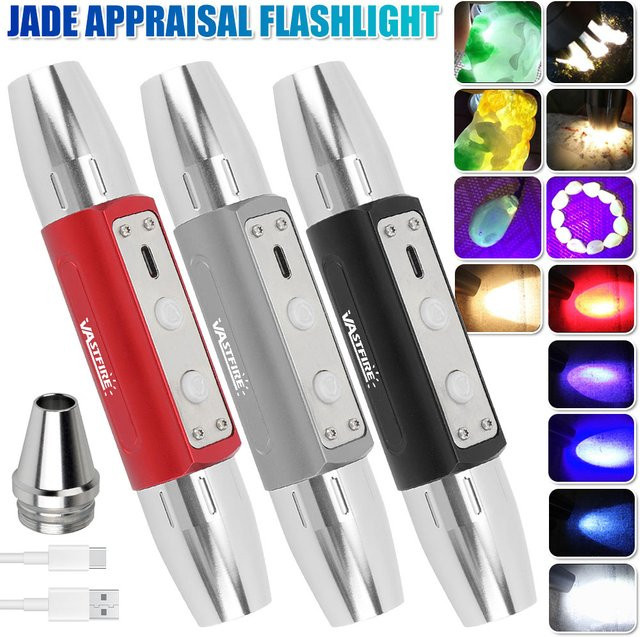 VASTFIRE Wasserdichter Doppelkopf-Lampenkopf mit 6 Lichtquellen und 8 mm Durchmesser für die Jadeerkennung aus Aluminium - Bild 1
