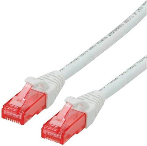 Roline RJ45 Patchkabel CAT 6 U/UTP Ethernet LAN Kabel Weiß, Länge: 1,00 m - Bild 1
