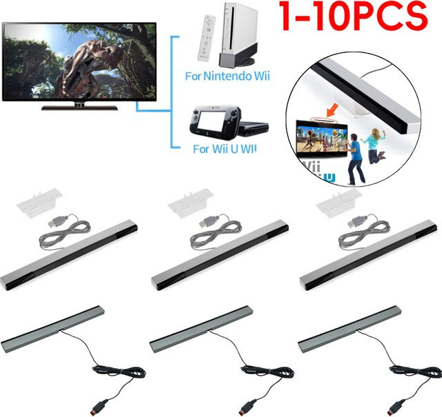 Infrarot-Sensorleiste mit USB-Verlängerungskabel für Nintendo Wii und Wii U, Schwarz - Bild 1