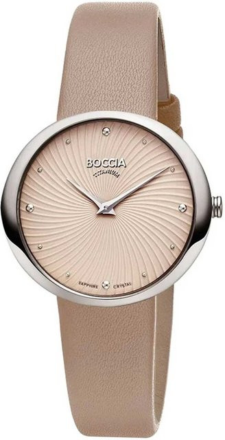 Boccia Damenuhr, Quarz, Titan, Saphirglas, 32 mm, Leder, Beige, 5 ATM - Bild 1