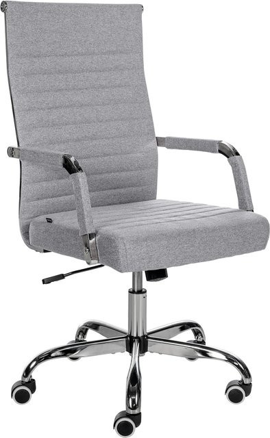 CLP Ergonomischer Bürostuhl Amadora in Grau mit Kunstleder oder Stoff Bezug, Höhenverstellbar und 360 Grad Drehbar, Belastbarkeit bis 120 kg - Bild 1