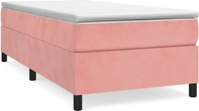 vidaXL Boxspringbett aus Samt in Rosa, B/T/H: 90 x 200 x 35 cm - Bild 1