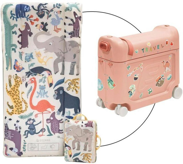 Stokke Jetkids By Stokke Reisekoffer BedBox inklusive aufblasbarer CloudSleeper Matratze in Pink - Bild 1