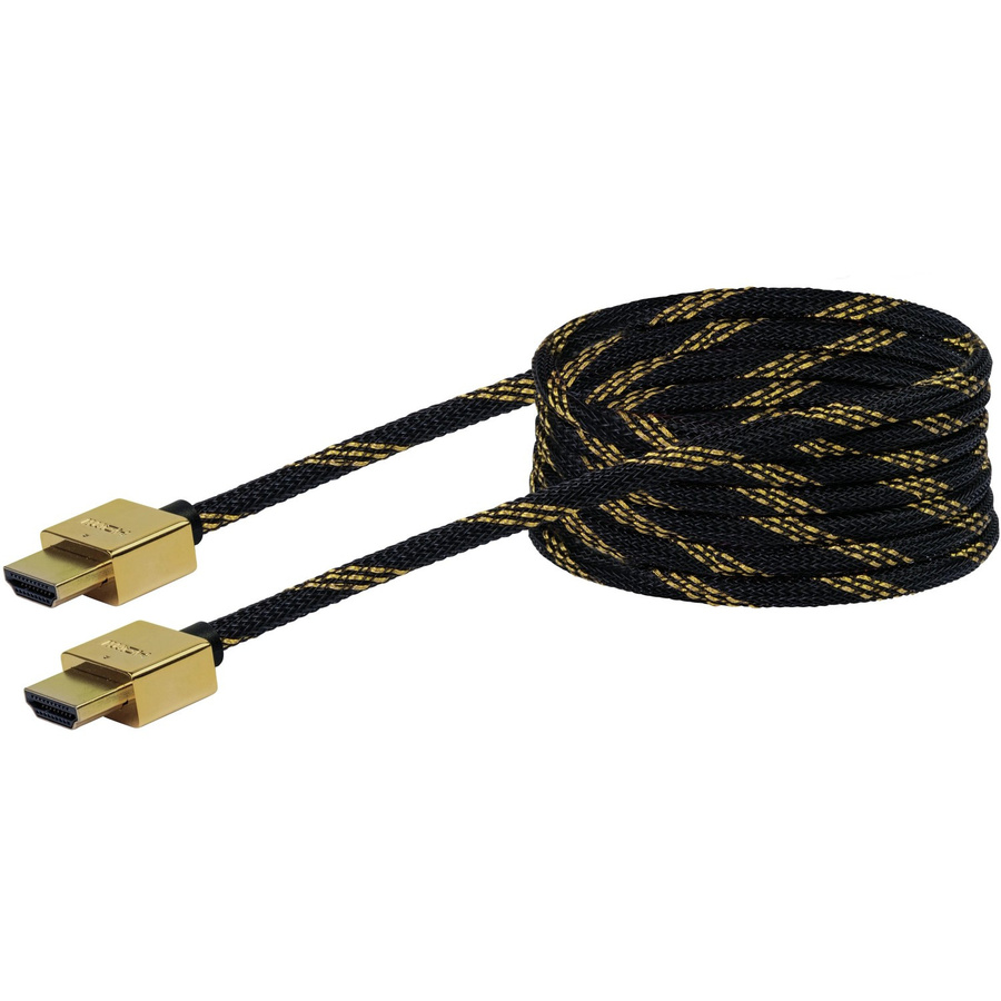 Schwaiger HDMI Slimline High-Speed Anschlusskabel in Schwarz und Gold, Länge: 2,5 m - Bild 2