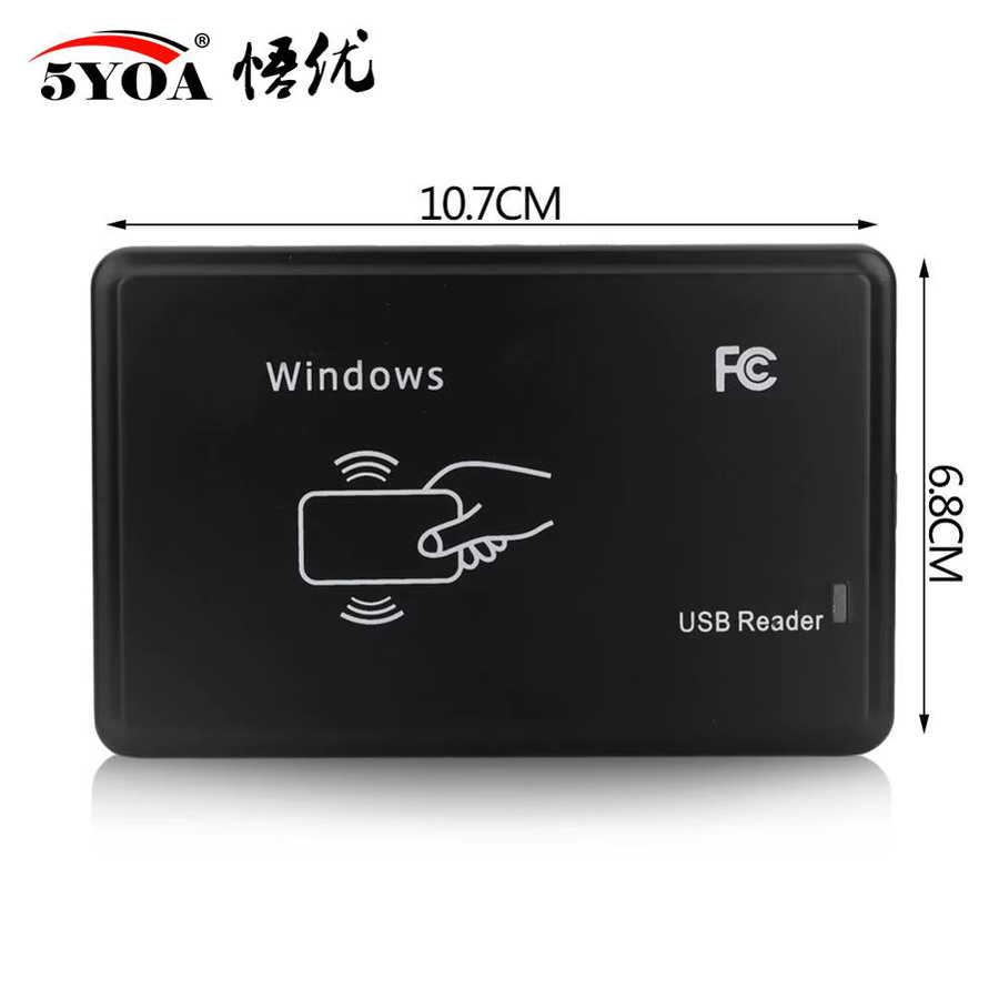 5YOA RFID-Lesegerät 125 kHz USB-Näherungssensor für EM4100 Smartcards zur Zugangskontrolle, Schwarz - Bild 4