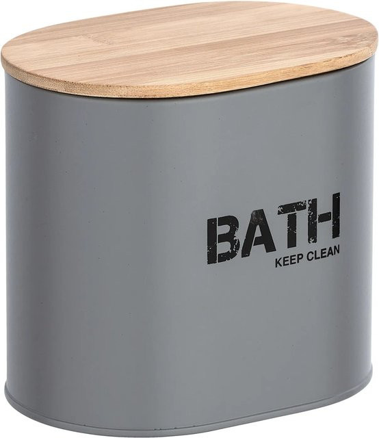 Wenko Badbox Gara mit Deckel aus Stahl in Grau, B/T/H: 14,5 x 13,5 x 10,5 cm - Bild 1