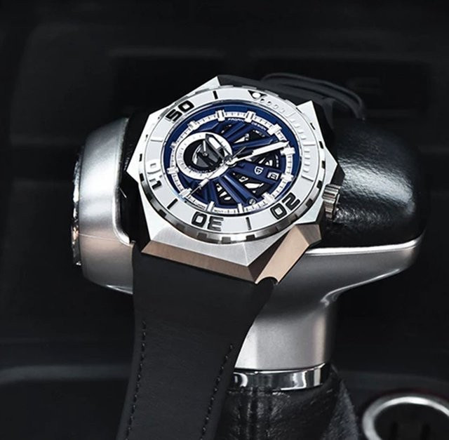 Pagani Design Armbanduhr, Automatik, Edelstahl, Blau, Herren - Bild 1