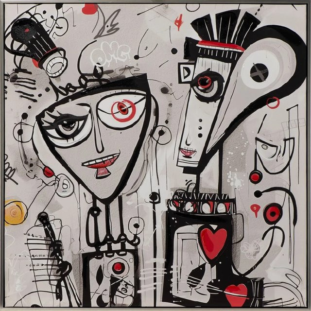 Art Universe Leinwandbild Mr. and Mrs. Smith Modernes Motiv in Multicolour, B/H: 80 x 80 cm - Bild 1