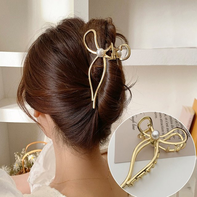 Haarklammer mit Imitation Perle, Metall, Damen - Bild 1