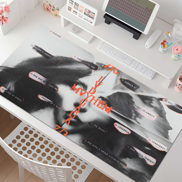 Singer L-Lady Gaga Mauspad, rutschfeste Gaming-Schreibtischunterlage für Laptop und PC, Multicolour - Bild 1