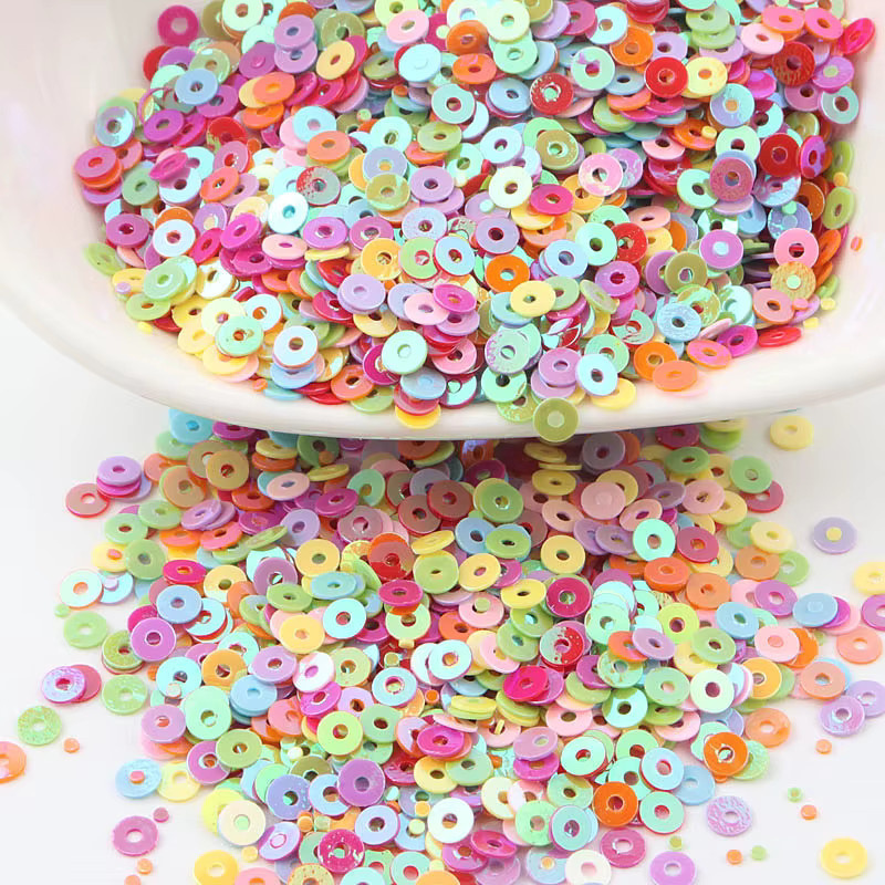 Runde flache Pailletten in verschiedenen Größen für DIY-Handwerk und Textilverzierung, Multicolour - Bild 3