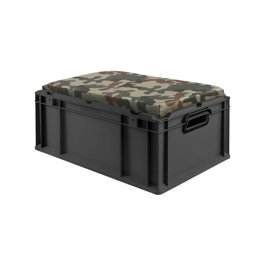 PROREGAL Eurobox Nextgen Seat Box Camouflage Sitzbox in Schwarz und Grün, H x B x T: 26,5 x 40 x 60 cm - Bild 2