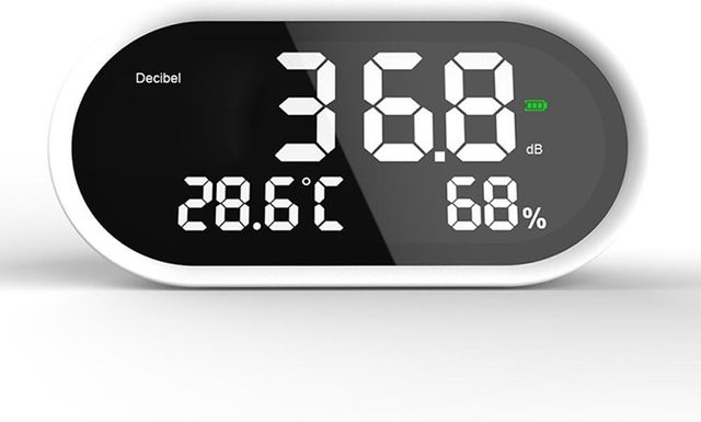 TOMTOP JMS 3-in-1 Digitales Messgerät für Temperatur, Luftfeuchtigkeit und Lärmpegel in Bunt und Weiß - Bild 1