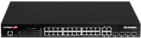 EDIMAX IGS-5428PLC Industrial Ethernet Switch mit 24 + 4 Ports, 56 GBit/s und PoE-Funktion in Schwarz - Bild 1