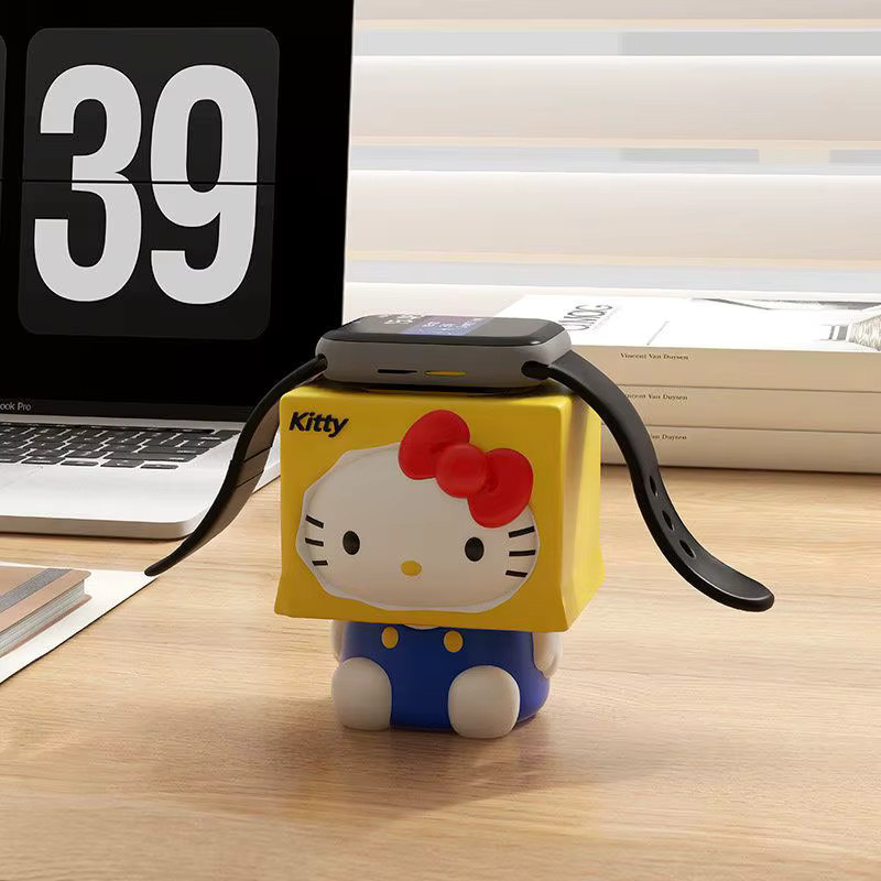 Aoger Hello Kitty Ladeständer für Apple Watch als niedliche Schreibtisch-Ladestation und Cartoon-Ornament-Deko - Bild 3