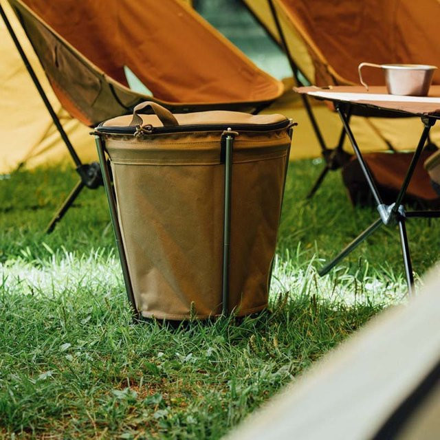 WELLHIKE Outdoor Camping Mülleimer aus Oxford-Gewebe, zusammenklappbar und tragbar, Schwarz - Bild 1
