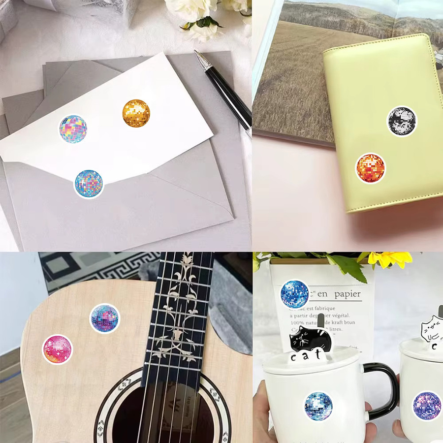 500 Stück Cartoon Disco Aufkleber als buntes Klebeband für DIY-Projekte, Umschläge und Gepäck, Multicolor - Bild 2
