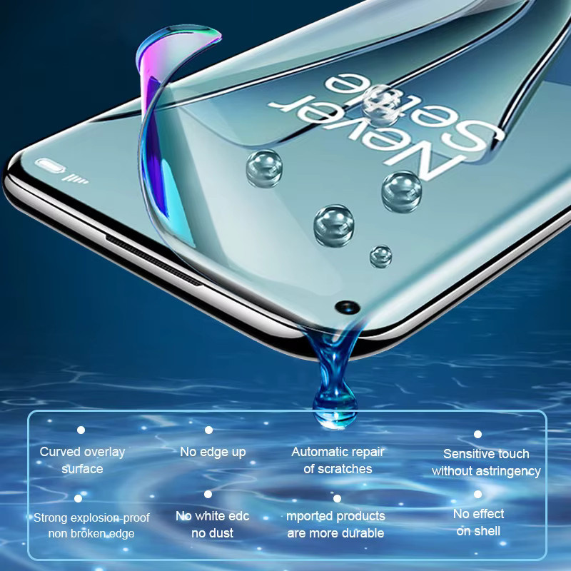 4er-Pack Gebogene Hydrogel Displayschutzfolien für OnePlus 13, 12, 13R, 11, 10, 9, 8T, 7T Pro, Nord 4, ACE 5, Transparent - Bild 4