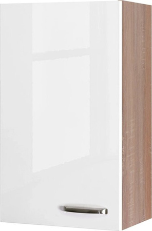 Flex-Well Küchen-Hängeschrank Valero Hochglanz Weiß und Eiche, B/T/H: 50 x 32 x 89 cm