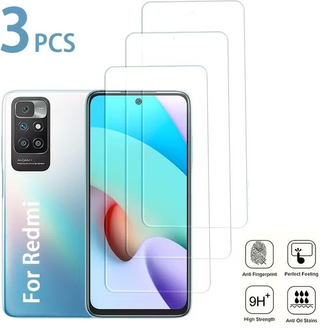 3er-Pack Displayschutzfolie aus glänzendem gehärtetem Glas für Xiaomi Redmi Note 11T Pro Plus, Redmi 10 Prime 2022, Note 11SE, 12T, 10 und 13R Pro, transparent - Bild 1