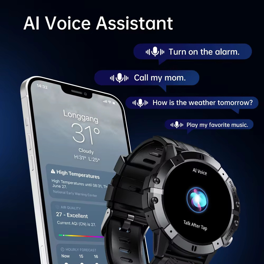 Cubot C29 Smartwatch in Schwarz mit 1,52 Zoll Display, Bluetooth-Anrufen, 1 ATM Wasserdichtigkeit und Herzfrequenz-Überwachung - Bild 3