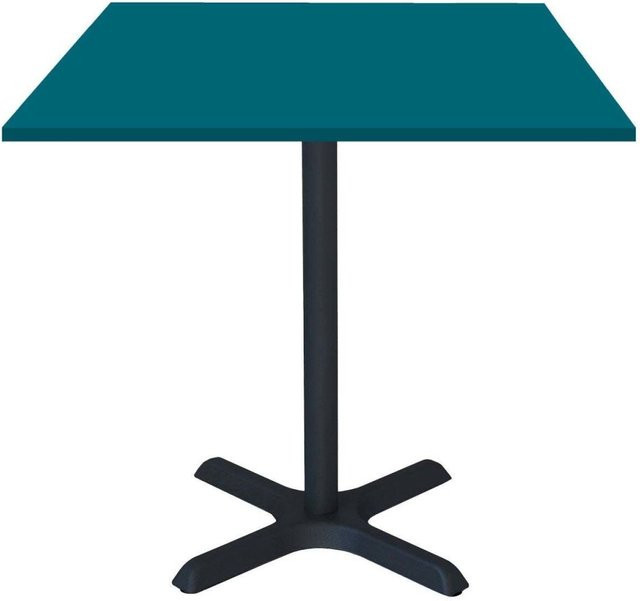 RestooTab Tisch Dina quadratisch mit blauer Platte und schwarzem Gestell B/T/H: 70 x 70 x 74 cm - Bild 1