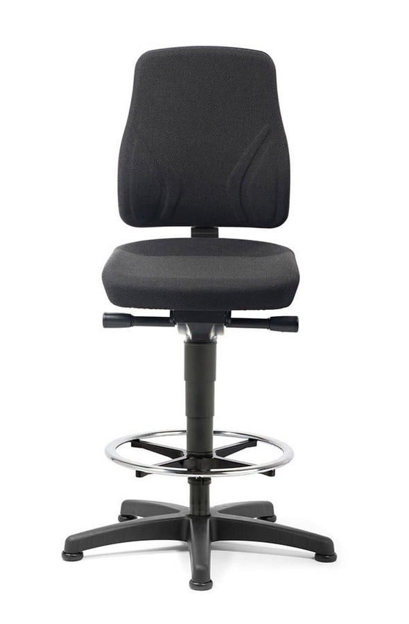 Arbeitsdrehstuhl All in One Trend von BIGBOXX in Schwarz mit Fußring und Gleitern - Bild 1
