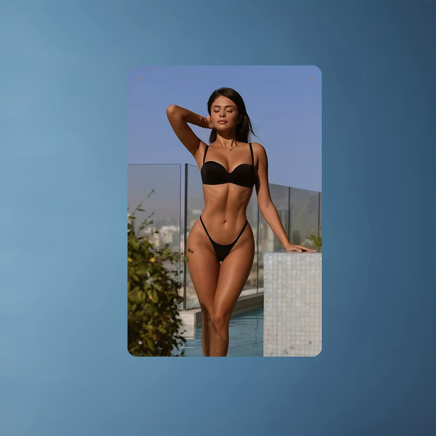 CIFBUY Moderne Metall-Wandkunst Badeanzug in Schwarz als Stranddekoration für dein Zuhause oder Büro - Bild 3