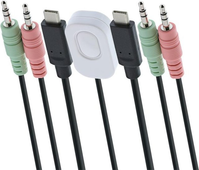 InLine 63614I KVM-Switch für Tastatur, Video und Maus in Schwarz mit USB-C, DisplayPort und USB-A Unterstützung für 4K UHD - Bild 1