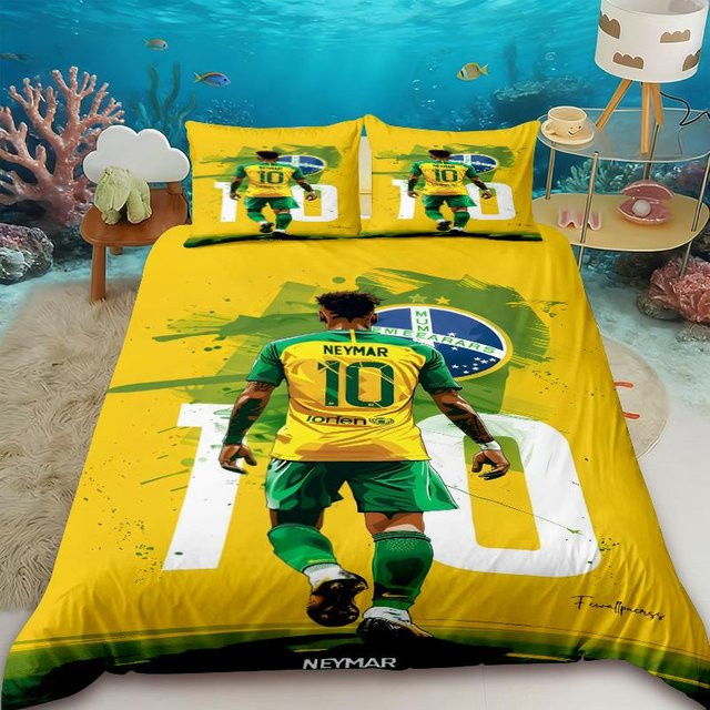 Bettwäsche-Set Flylo Cr7 Fußballstar mit Motivdruck in Gelb, bestehend aus Bettbezug und Kissenbezug, B/H: 260 x 220 cm - Bild 1