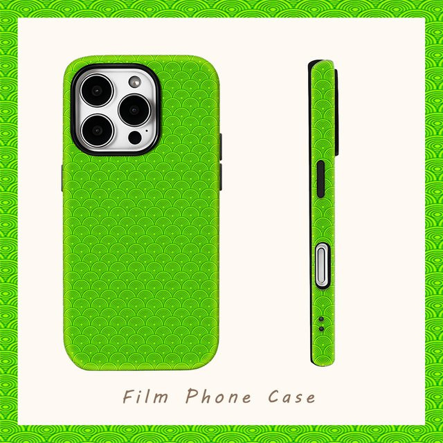 Potdemiel Handyhülle mit Schuppen-Design in Grün für iPhone 11 bis iPhone 17 Pro Max Plus, doppellagige Rückabdeckung - Bild 1