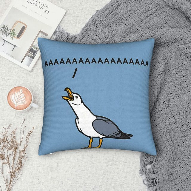 JMG Clothing Kissenbezug mit schreiender Möwe Motiv in Blau, B/B: 40 x 40 cm - Bild 1