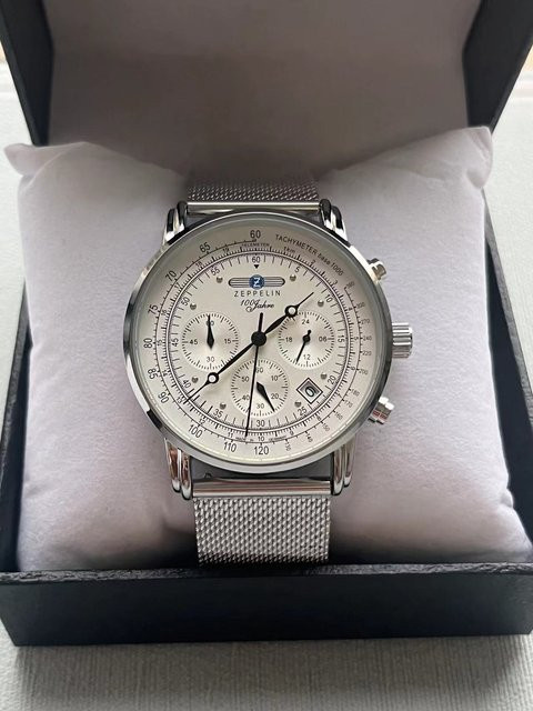 Zeppelin Armbanduhr, Analoguhr, Edelstahl, Silber, Herren - Bild 1