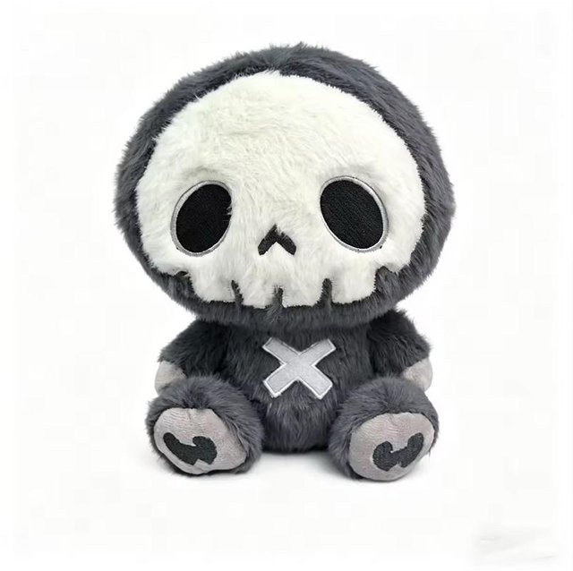 Halloween Plüschschädelpuppe, Plüsch / Textil, ab 3 Jahre - Bild 1