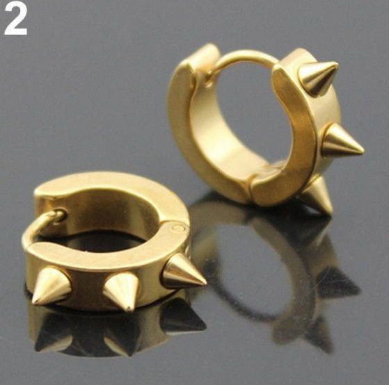 SILVERHOO Creolen Ohrstecker, Edelstahl, Gold, Unisex - Bild 1