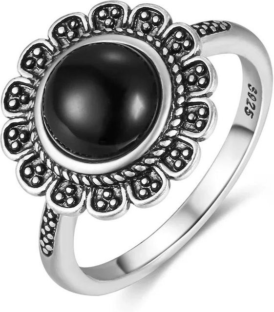 Ring 925 Silber, Schwarzer Onyx, Unisex - Bild 1