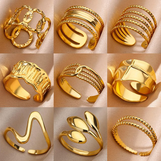 HPTOTMG Ring Edelstahl, Gold, Damen - Bild 1